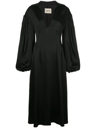 Khaite Farrely Open-collar Dress In Black