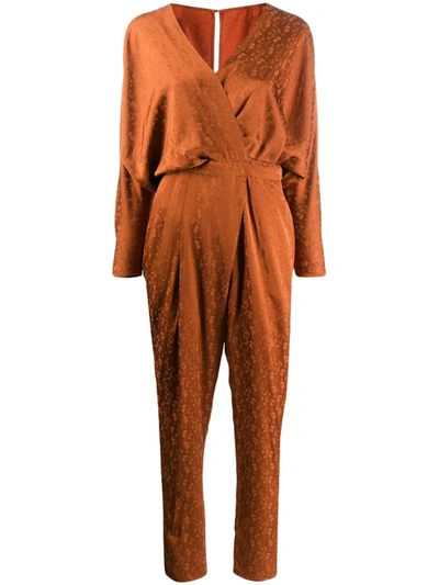 Johanna Ortiz Embroidered Long-sleeve Jumpsuit In Brown