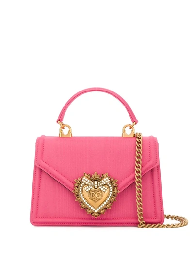 Dolce & Gabbana Small Devotion Crossbody Bag In Pink