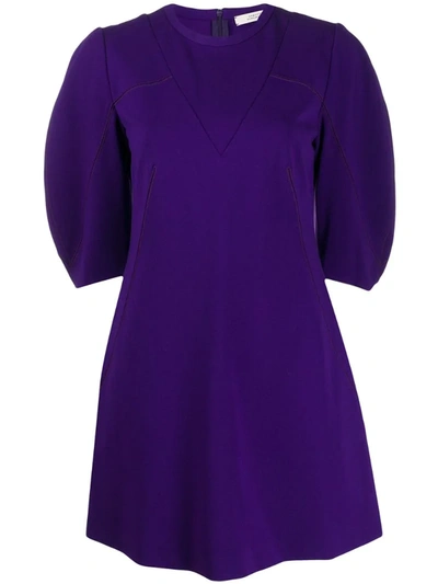 Dorothee Schumacher Puff Sleeve Flared Style Dress In Purple