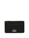 Dolce & Gabbana D&g Millennials Crossed Logo Card Holder In Black