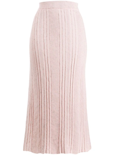 Jil Sander Knitted Midi Skirt In Pink