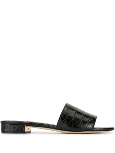 Tory Burch Martine Croc-effect Leather Sandals In Black