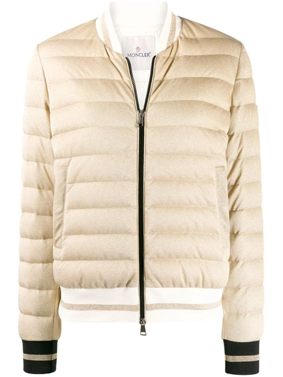 Moncler Flavienne Feather Down Jacket In Gold