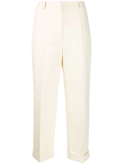 Christian Wijnants Front Pleated Cropped Trousers In Neutrals