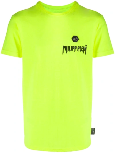 Philipp Plein Logo Plaque Printed T-shirt In Yellow