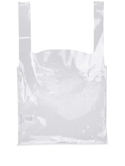Maison Margiela Printed Clear Tote Bag In Neutrals