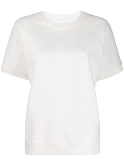 Mm6 Maison Margiela Shortsleeved Crew Neck Sweatshirt In White