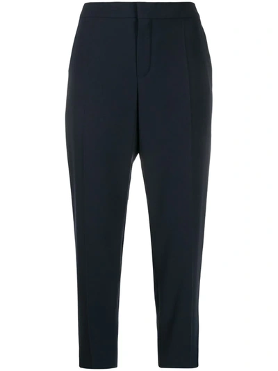 Chloé Cropped Tailored-style Trousers In Blue