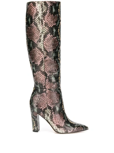Sam Edelman 42mm Knee Length Snakeskin-effect Boots In Pink