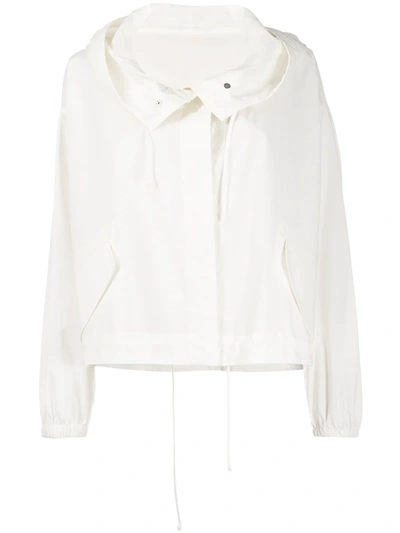 Jil Sander Oversized Lightweight Rain Jacket In White