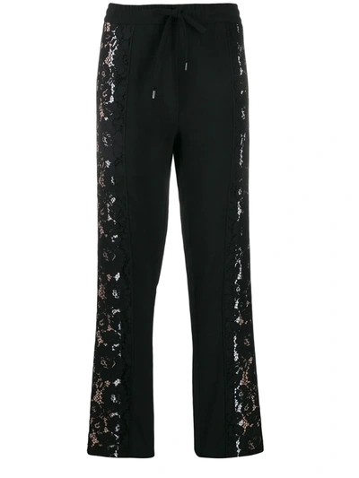 N°21 Lace Inserts Track Trousers In Black