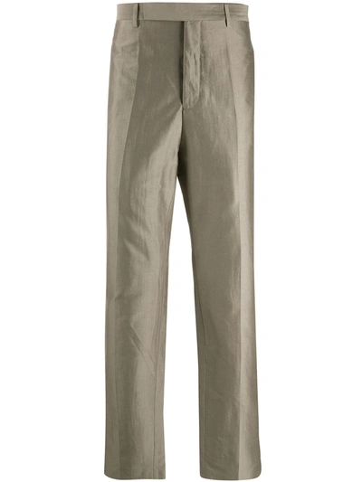 Rick Owens Silk Mix Trousers In Grey