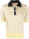 N°21 Contrast Collared Polo Tee In Neutrals