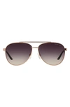 Michael Kors 59mm Aviator Sunglasses In Rose Gold/ Violet Gradient