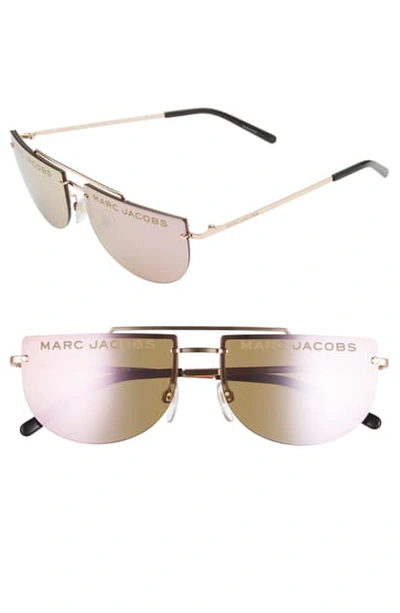 Marc Jacobs 56mm Rimless Sunglasses In Gold/ Pink
