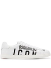 Dsquared2 White & Black New Tennis Sneakers In White,black