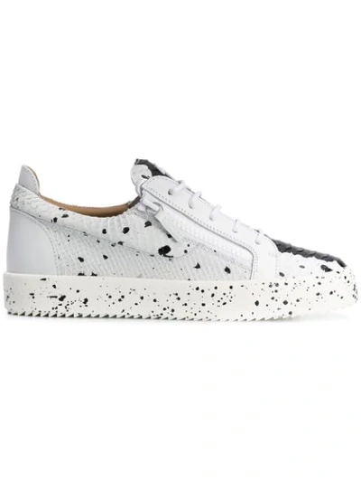 Giuseppe Zanotti Design May Sneakers In Leather Ready Print White Color