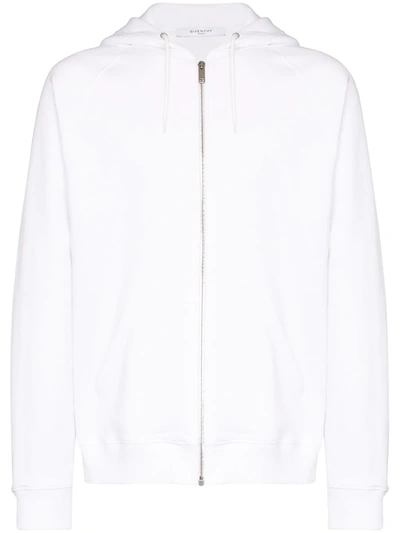 Givenchy Rainbow Logo-print Zipped Hoodie In White
