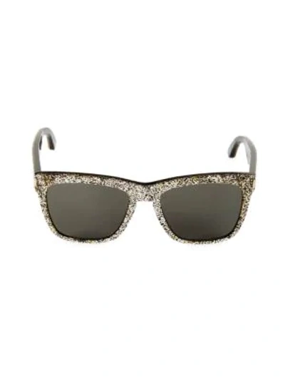Saint Laurent 55mm Glitter Square Sunglasses In Grey