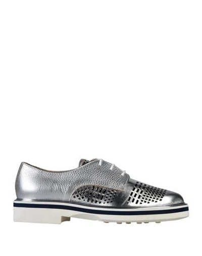 Pollini Lace-up Shoes In Silver