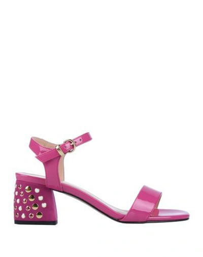 Pollini Sandals In Fuchsia