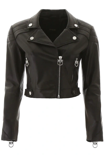 Pinko Biker Jacket In Black