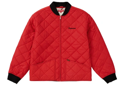 Pre-owned Supreme  Dead Prez Quilted Work Jacket Red