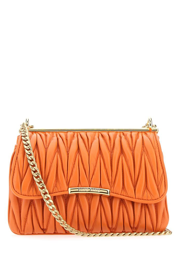 Miu Miu Matelassé Chain Shoulder Bag In Orange | ModeSens