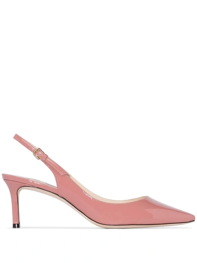 Jimmy Choo Erin 60mm Patent-leather Slingback Pumps In Pink