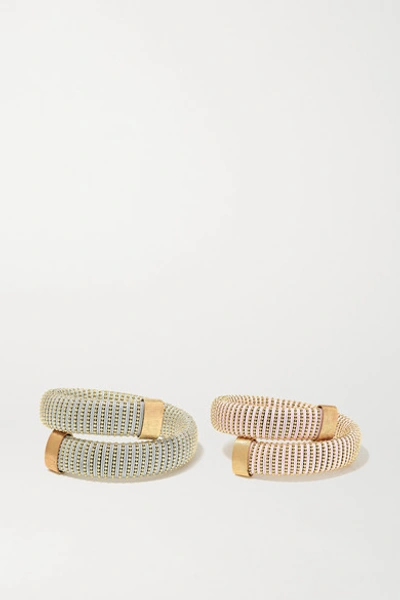 Carolina Bucci Caro Set Of Two Gold-plated And Cotton Bracelets