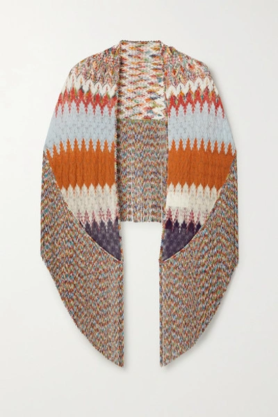 Missoni Fringed Crochet-knit Wrap In White