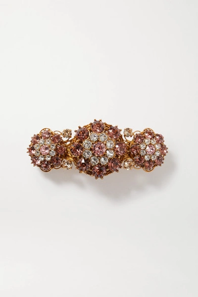 Dolce & Gabbana Gold-tone Crystal Hair Clip In Pink