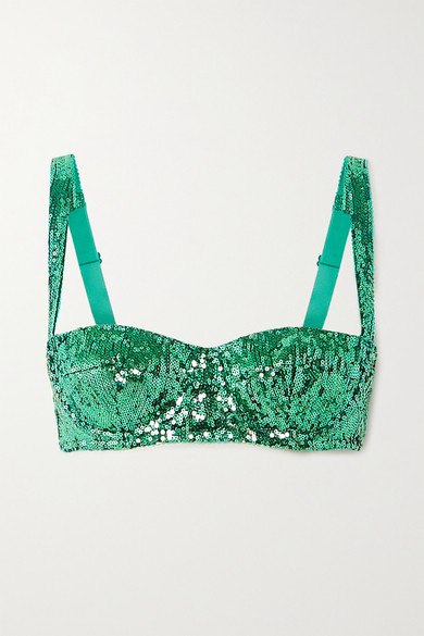 sequinned balconette bra