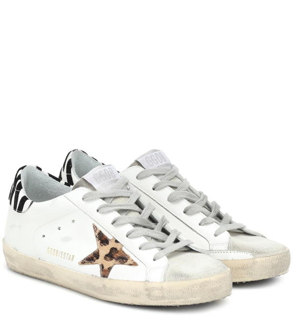 Golden Goose Superstar Distressed Leopard-print Calf Hair, Leather And ...