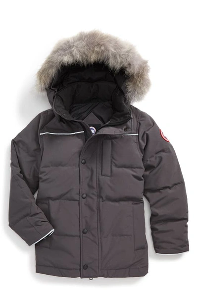 Canada Goose Kids' Youth Eakin Parka W/ Removable Fur Trim, Xs-l In  Graphite | ModeSens