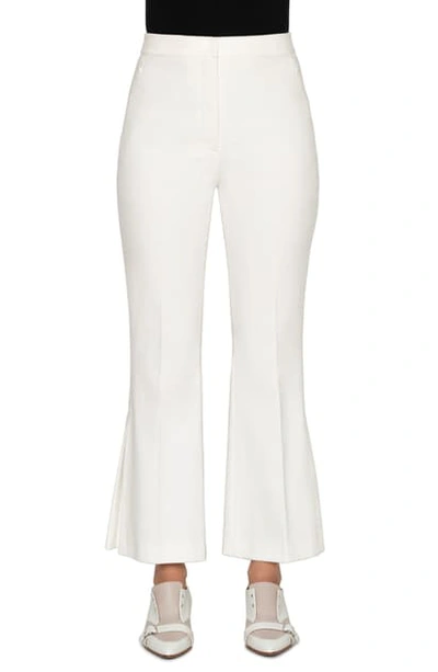 Akris Faria Stretch Cotton Pleated-flare Pants In Jasmine