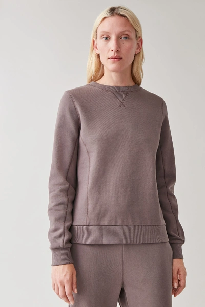 Cos Shrunken Organic Cotton Sweatshirt In Purple