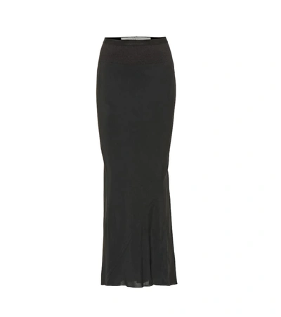 Rick Owens Crêpe Midi Skirt In Black