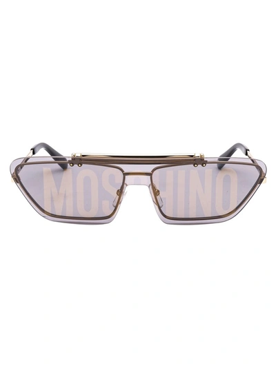 Moschino Eyewear Rectangular Frame Sunglasses In Metallic