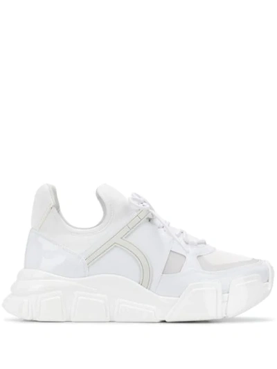 Ferragamo Chunky Low Top Sneakers In Bianco (white)