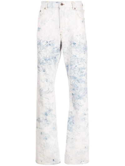 Off-white Bleached Bootcut Jeans In White