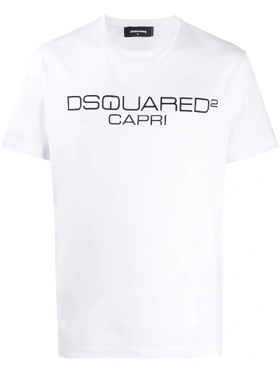 Dsquared2 Lettering Logo Printed T-shirt In White