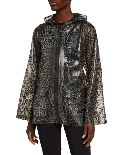 Anatomie Jada Water-resistant Cheetah Print Hooded Jacket