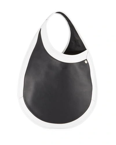 Hayward Teardrop Large Color Contrast Tote Bag In Black/white