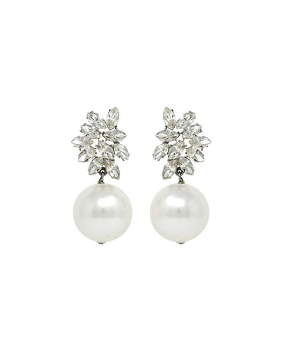 Ben-amun Crystal Glass-pearl Clip-on Earrings
