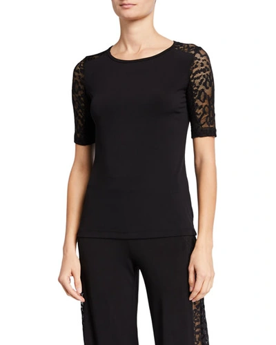 Anatomie Orly Lace-sleeve Top In Black