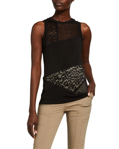 Anatomie Dina Patchwork Tank With Lace Detail In Black