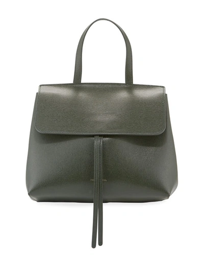 Mansur Gavriel Mini Lady Saffiano Satchel Bag In Medium Green