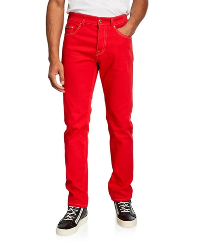 Versace Jeans Couture Men's Slim-fit Pop Icon Jeans In Racing Red